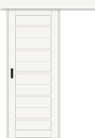 Межкомнатная дверь-купе ДП DIM I-1к Crystal Matt / Сатинато Белый