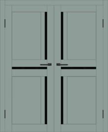 Двойная межкомнатная дверь с экошпоном ДП DIM I-5.1 Gloomy sky Matt Lacobel Black