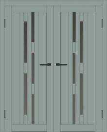 Двойная межкомнатная дверь с экошпоном ДП DIM I-4 Gloomy sky Matt Сатинато Графит