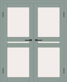 Двойная межкомнатная дверь с экошпоном ДП DIM I-7 Gloomy sky Matt Сатинато Белый