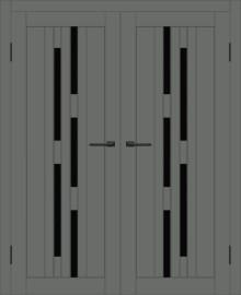 Двойная межкомнатная дверь с экошпоном ДП DIM I-4 Graphite Matt Lacobel Black