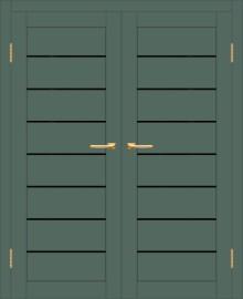 Двойная межкомнатная дверь с экошпоном ДП DIM I-3 Seagrass Matt Lacobel Black