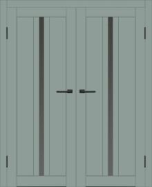 Двойная межкомнатная дверь с экошпоном ДП DIM I-9 Gloomy sky Matt Сатинато Графит