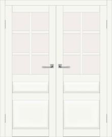 Двойная межкомнатная дверь с экошпоном ДП DIM I-12 Crystal Matt Сатинато Белый