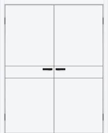 Двойная межкомнатная дверь ПЭТ Браво-0.24.П White Silk / Black Silk