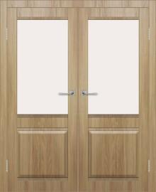 Двойная межкомнатная дверь с экошпоном ДП DIM I-11 Sandy Wood Сатинато Белый