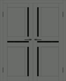 Двойная межкомнатная дверь с экошпоном ДП DIM I-5.1 Graphite Matt Lacobel Black