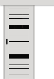 Межкомнатная дверь-купе ДП DIM I-16к Smoky Matt / Lacobel Black