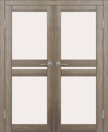 Двойная межкомнатная дверь с экошпоном ДП DIM I-7 Taupe Wood Сатинато Белый