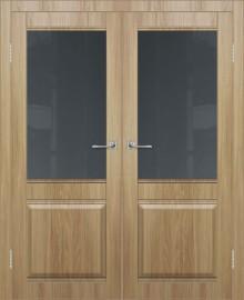 Двойная межкомнатная дверь с экошпоном ДП DIM I-11 Sandy Wood Сатинато Графит