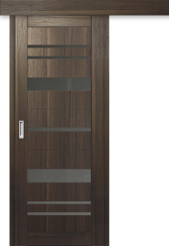 Межкомнатная дверь-купе ДП DIM I-16к Choco Wood / Сатинато Графит