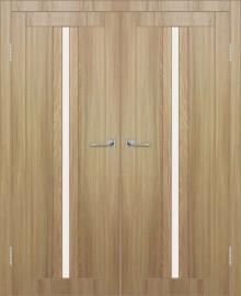 Двойная межкомнатная дверь с экошпоном ДП DIM I-9 Sandy Wood Сатинато Белый