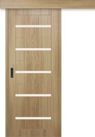 Межкомнатная дверь-купе ДП DIM I-1к Sandy Wood / Сатинато Белый