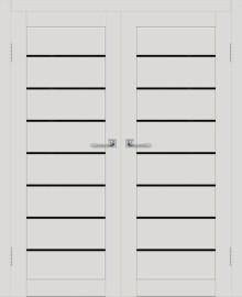 Двойная межкомнатная дверь с экошпоном ДП DIM I-3 Smoky Matt Lacobel Black