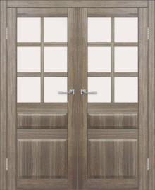 Двойная межкомнатная дверь с экошпоном ДП DIM I-12 Taupe Wood Сатинато Белый