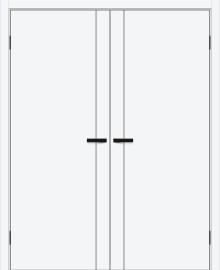 Двойная межкомнатная дверь ПЭТ Браво-0.10.П White Silk / Black Silk