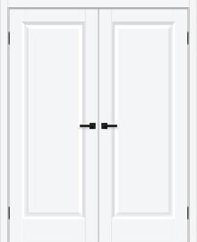 Двойная межкомнатная дверь ПЭТ Неоклассик-30 White Silk