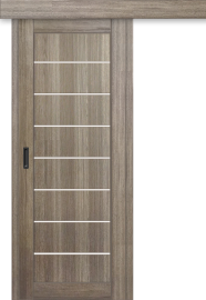 Межкомнатная дверь-купе ДП DIM I-3к Taupe Wood / Сатинато Белый