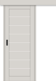 Межкомнатная дверь-купе ДП DIM I-3к Silk Matt / Сатинато Белый