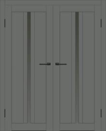 Двойная межкомнатная дверь с экошпоном ДП DIM I-9 Graphite Matt Сатинато Графит