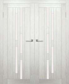 Двойная межкомнатная дверь с экошпоном ДП DIM I-4 Blond Wood Сатинато Белый