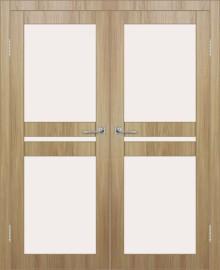 Двойная межкомнатная дверь с экошпоном ДП DIM I-7 Sandy Wood Сатинато Белый