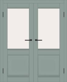 Двойная межкомнатная дверь с экошпоном ДП DIM I-11 Gloomy sky Matt Сатинато Белый