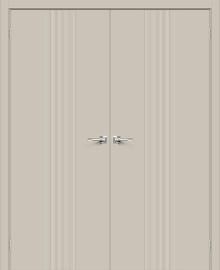 Двойная межкомнатная крашеная дверь Граффити-21 Creamy
