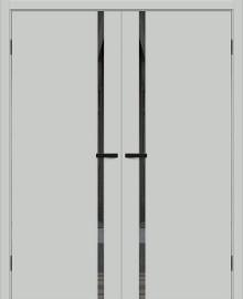 Двойная межкомнатная дверь ПЭТ Браво-0.40.П Grey Silk / Mirox Grey