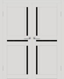 Двойная межкомнатная дверь с экошпоном ДП DIM I-5.1 Smoky Matt Lacobel Black