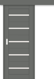 Межкомнатная дверь-купе ДП DIM I-1к Graphite Matt / Сатинато Белый