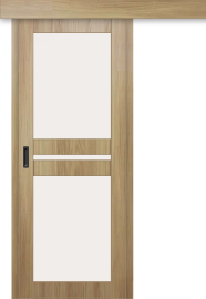 Межкомнатная дверь-купе ДП DIM I-7к Sandy Wood / Сатинато Белый