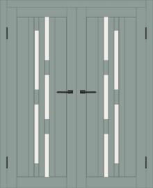 Двойная межкомнатная дверь с экошпоном ДП DIM I-4 Gloomy sky Matt Сатинато Белый