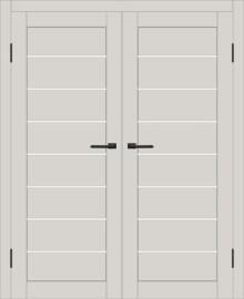 Двойная межкомнатная дверь с экошпоном ДП DIM I-3 Silk Matt Сатинато Белый