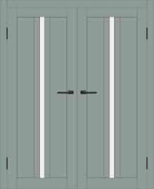 Двойная межкомнатная дверь с экошпоном ДП DIM I-9 Gloomy sky Matt Сатинато Белый