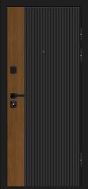 Входная дверь Optim Z-2 Вертикаль Муар чёрный-Грецкий Орех/Белый