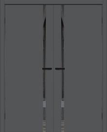 Двойная межкомнатная дверь ПЭТ Браво-0.40.П Stormy Silk / Mirox Grey