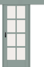 Межкомнатная дверь-купе ДП DIM I-14к Gloomy sky Matt Сатинато Белый