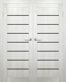 Двойная межкомнатная дверь с экошпоном ДП DIM I-3 Blond Wood Lacobel Black