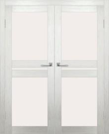 Двойная межкомнатная дверь с экошпоном ДП DIM I-7 Blond Wood Сатинато Белый