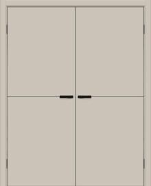 Двойная межкомнатная дверь ПЭТ Браво-0.21.П Cream Silk / Black Silk
