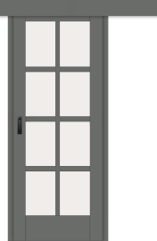 Межкомнатная дверь-купе ДП DIM I-14к Graphite Matt Сатинато Белый