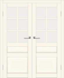 Двойная межкомнатная дверь с экошпоном ДП DIM I-12 Angel Matt Сатинато Белый