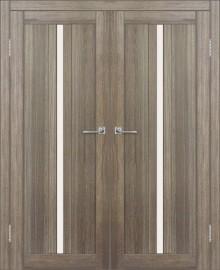 Двойная межкомнатная дверь с экошпоном ДП DIM I-9 Taupe Wood Сатинато Белый