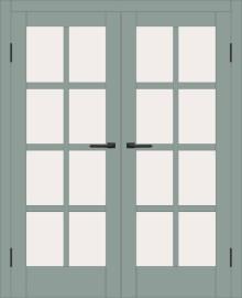 Двойная межкомнатная дверь с экошпоном ДП DIM I-14 Gloomy sky Matt Сатинато Белый