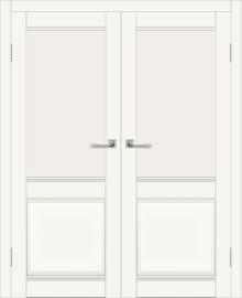 Двойная межкомнатная дверь с экошпоном ДП DIM I-11 Crystal Matt Сатинато Белый