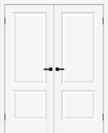 Двойная межкомнатная дверь ПЭТ Неоклассик-32 White Silk