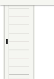 Межкомнатная дверь-купе ДП DIM I-3к Crystal Matt / Сатинато Белый