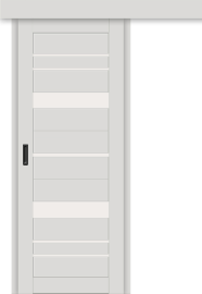 Межкомнатная дверь-купе ДП DIM I-16к Smoky Matt / Сатинато Белый