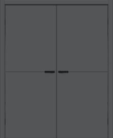 Двойная межкомнатная дверь ПЭТ Браво-0.21.П Stormy Silk / Black Silk